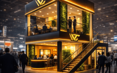 Importância da altura e cenografia na arquitetura do stand de sucesso.