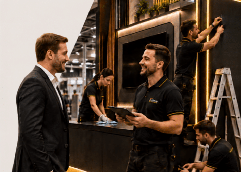 Montadora de stands com suporte completo para o cliente focar nos resultados e gerar negócios.